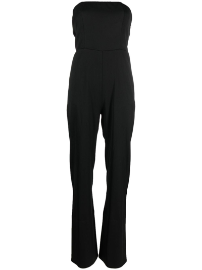 Semicouture Fitted Strapless Jumpsuit In Black