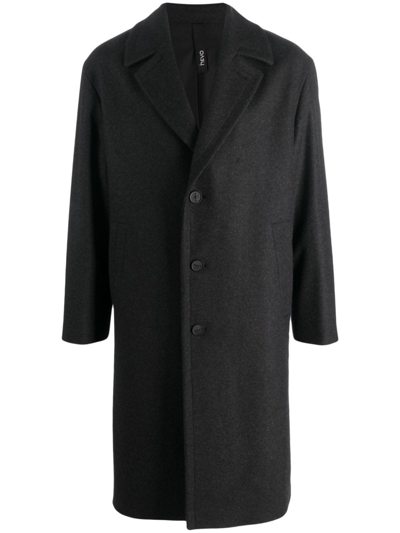 Hevo Single-breasted Virgin Wool-blend Coat In 灰色