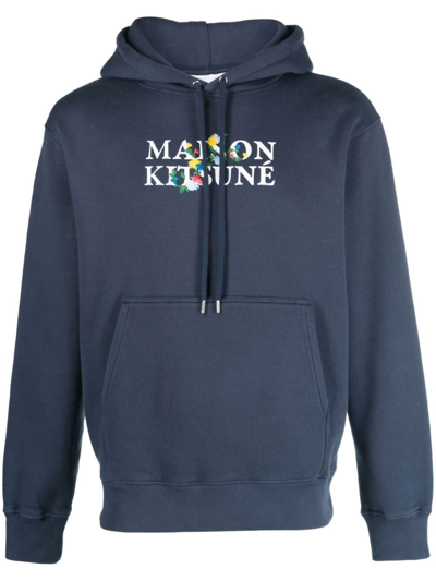 【VIP価格★関税込】 Maison Kitsune/ Flowers hoodie Maison Kitsuné Maison Kitsune Flowers Comfort Hoodie In Blue