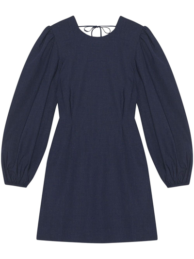 GANNI LONG-SLEEVED OPEN-BACK MINIDRESS