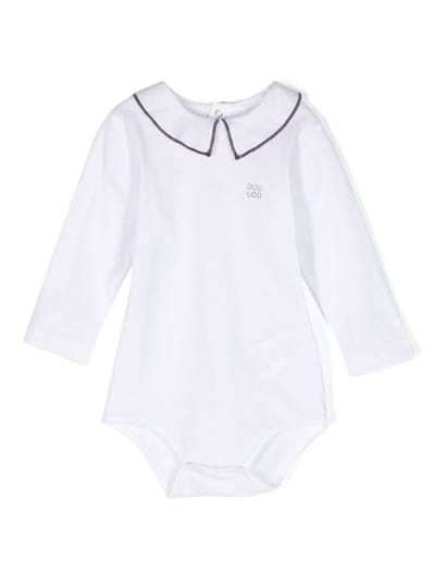 Douuod Babies' Logo-print Long-sleeve Body In White