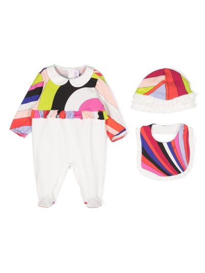 Pucci Junior Abstract-print Babygrow Set In White