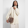 Theory Micro Bucket Bag In Shearling In Taupe