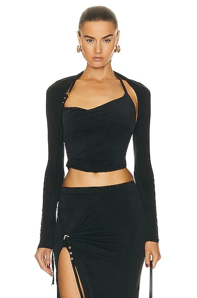 Jacquemus Le Haut Peplo Jersey Top In Nero