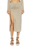 Jacquemus La Jupe Pareo Croissant In Light Khaki