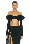 Jacquemus Le Haut Spalla Crop Top In Black