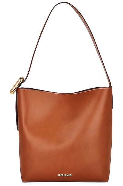 Jacquemus Le Regalo Leather Tote Bag In Brown