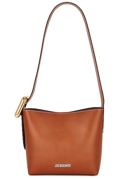 Jacquemus Le Petit Regalo Leather Shoulder Bag In Brown