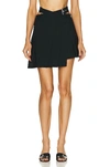 Monse Pleated Asymmetric Mini Skirt In Black