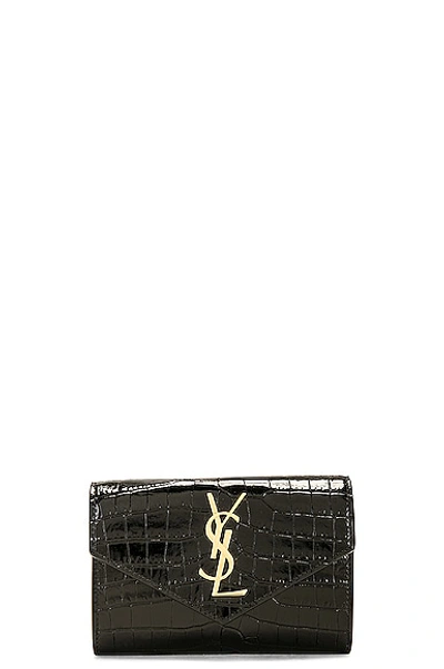 Saint Laurent Monogramme Flap Wallet In Nero