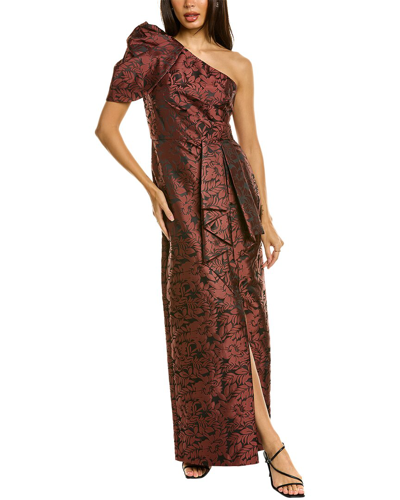 Kay Unger Women's Serena Floral Jacquard Gown In Red