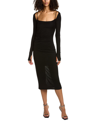 Helmut Lang Scala Midi Dress In Black