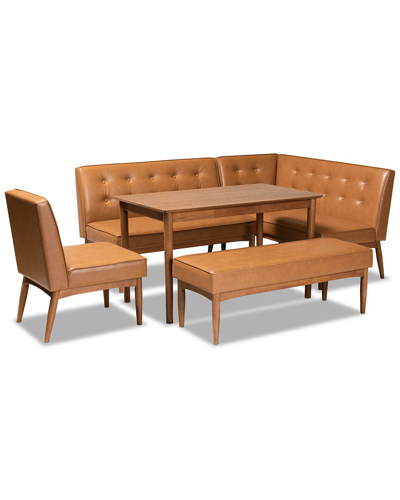 Baxton Studio Arvid 5pc Dining Nook Set In Tan