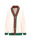 Gucci Cotton Jersey Cardigan With Web In White