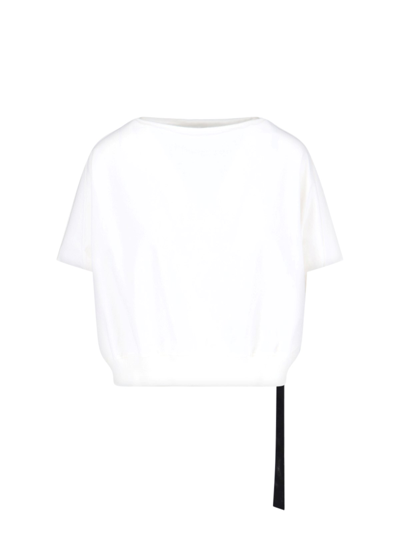 Rick Owens Drkshdw Boat-neck Cotton-blend T-shirt In White