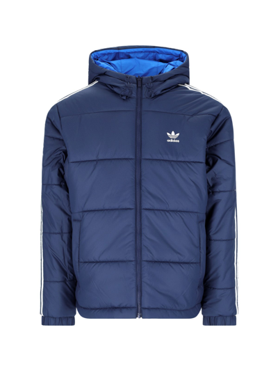 Adidas Originals Reversible Down Jacket "adicolor" In Blue