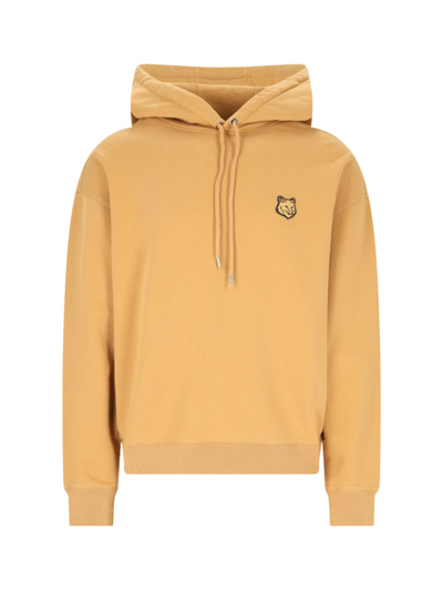 Maison Kitsuné Fox-motif Cotton Hoodie In Yellow