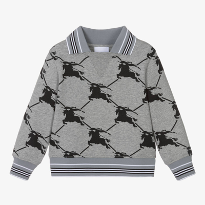 Burberry Kids' Boys Grey & Black Equestrian Knight Sweatshirt