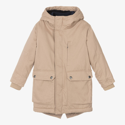 Zadig & Voltaire Kids' Boys Beige Cotton Hooded Parka Coat