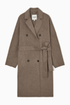 Cos Oversized Double-breasted Wool Coat In Beige