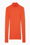 Cos Merino Wool Turtleneck Top In Orange