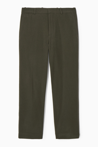 Cos Wool-blend Relaxed Tailored Trousers In Grey