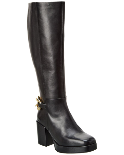 Seychelles No Love Lost Chain Leather Platform Knee-high Boot In Black