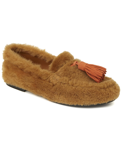 Lafayette 148 New York Frieda Shearling & Suede Loafer In Red