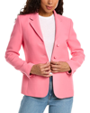 Lafayette 148 Woolsilk Crepe Threebutton Academy Blazer In Pink
