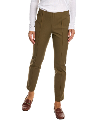 Lafayette 148 Gramercy Stretch Cotton Pants In Green