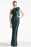Sachin & Babi Bonnie One-shoulder Bow Column Gown In Multi