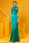 Cristallini Serenity Satin Gown In Multi