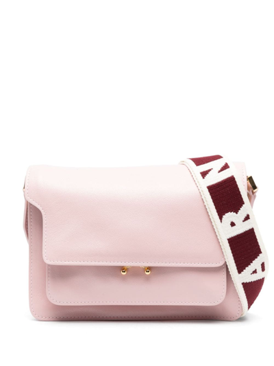 Marni Medium Trunk Soft Crossbody Bag In Pink