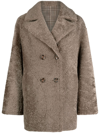 MANZONI 24 DOUBLE-BREASTED SHEARLING PEACOAT