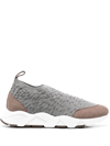 PESERICO LOW-TOP KNITTED SUEDE SNEAKERS
