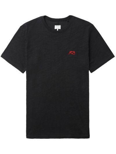 Rag & Bone Logo-embroidered Cotton T-shirt In Black