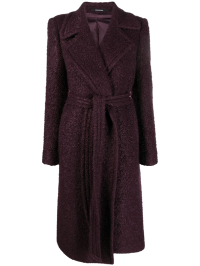 Tagliatore Molly Bouclé Mid Coat In Purple