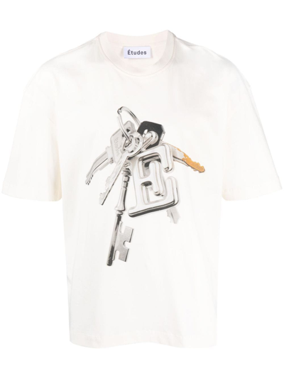 Etudes Studio Graphic-print Organic Cotton T-shirt In Off White