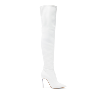 Casadei Blade - Woman Over The Knee Boots White 39 In White