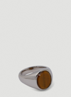 Tom Wood Lizzie Tiger Eye Ring In Silver