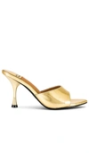 Jeffrey Campbell Agent Slide Sandal In Metallic Gold