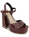 Kenneth Cole New York Women's Dolly Leather Platform Heel Sandals In Plum