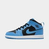 Nike Little Kids' Air Jordan Retro 1 Mid Casual Shoes In University Blue/black/white