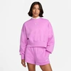 Nike Women's Sportswear Phoenix Fleece Oversized Crewneck Sweatshirt In Rush Fuchsia/sail