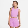 Nike Sportswear Essential Rib Crop Tank In Rush Fuchsia/sail 