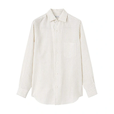Loro Piana André Striped Cotton-poplin Oxford Shirt In White