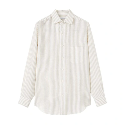 Loro Piana André Striped Cotton-poplin Oxford Shirt In Beige_doux_raye