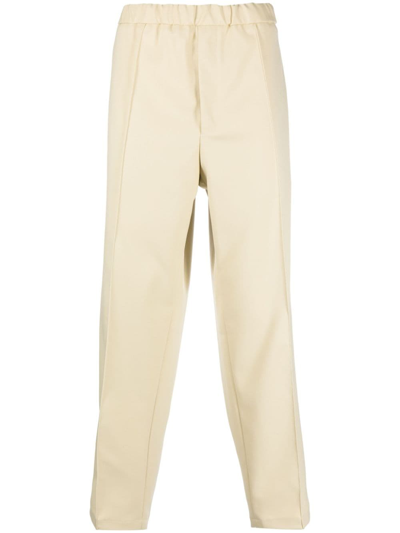 Jil Sander Pressed-crease Cotton Trousers In Nude