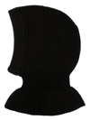 Lemaire Ribbed-knit Lambs Wool Balaclava In Black