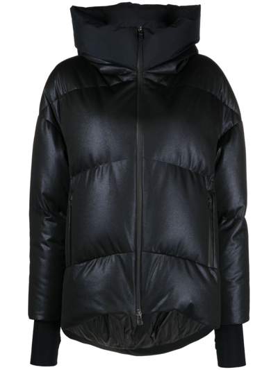 Herno Hooded Feather-down Coat In Blau